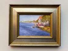 Load image into Gallery viewer, Autumn Reflections on Southport Harbor - 5X7" original plein air oil painting