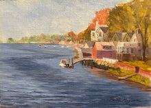 Load image into Gallery viewer, Autumn Reflections on Southport Harbor - 5X7" original plein air oil painting