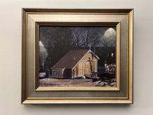 Load image into Gallery viewer, Night Shift at the Yacht Yard - 8X10" original plein air oil painting